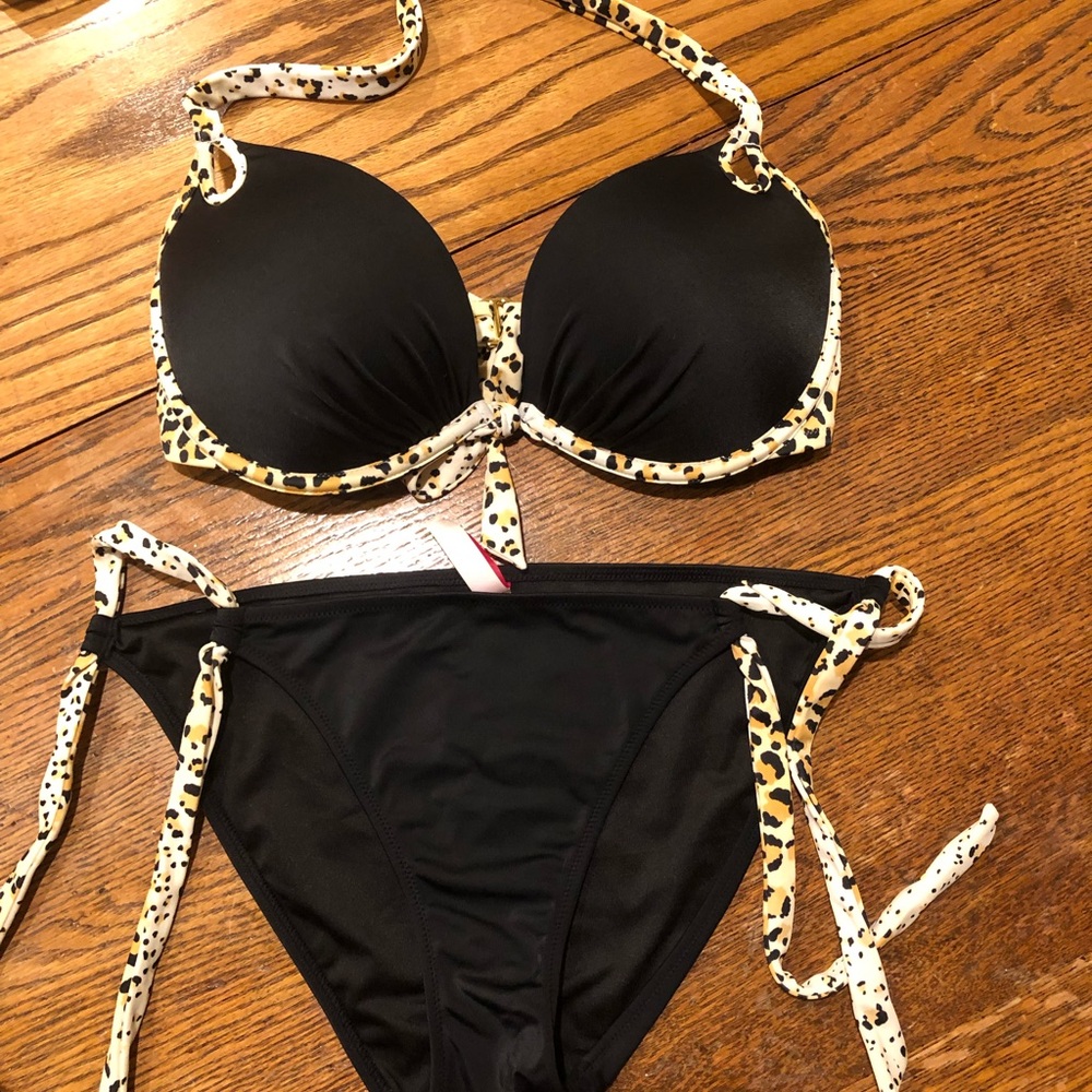 Victoria’s Secret black and leopard print bikini